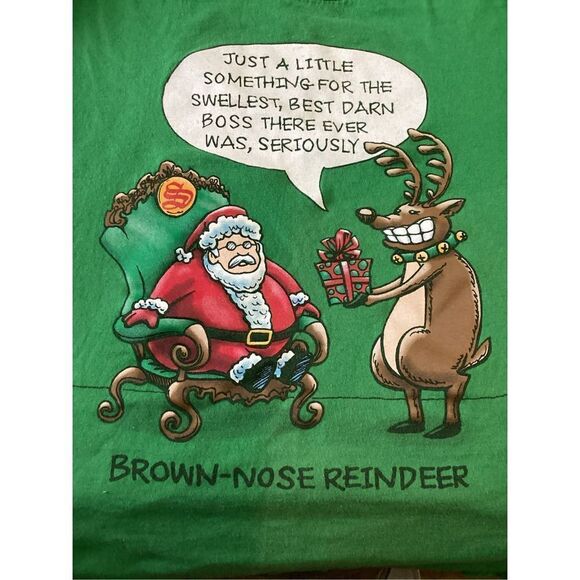 Vintage Distressed Brown Nose Reindeer Tee Shirt XL - Picture 1 of 4